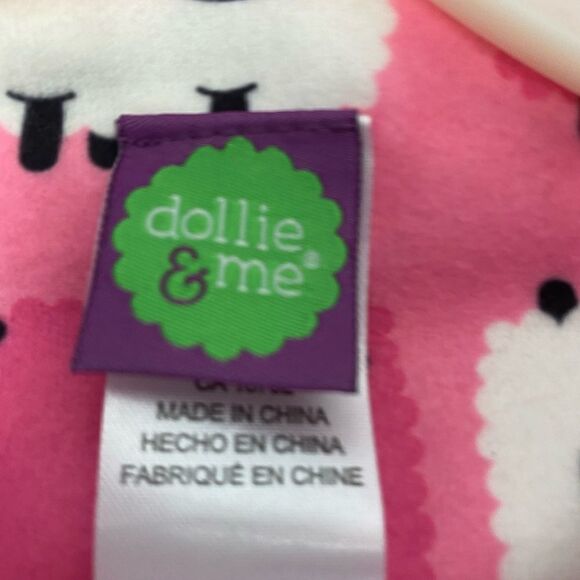 Dollie & me NWOT girls pink sheep printed two-piece pajama set - Picture 4 of 6